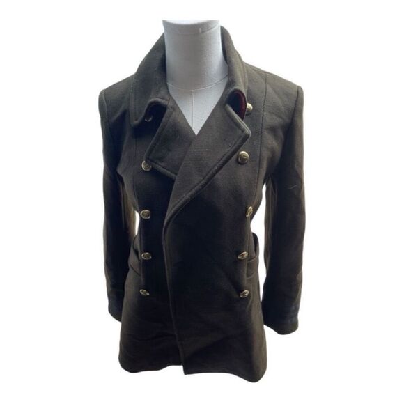 Zara Wool Classic Double Breasted Military Style Quiet Luxury Jacket Size Small - Picture 1 of 5
